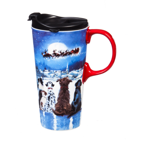 Dogs Watching Santa Mug