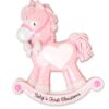 Baby's first Christmas ornament - pink rocking horse