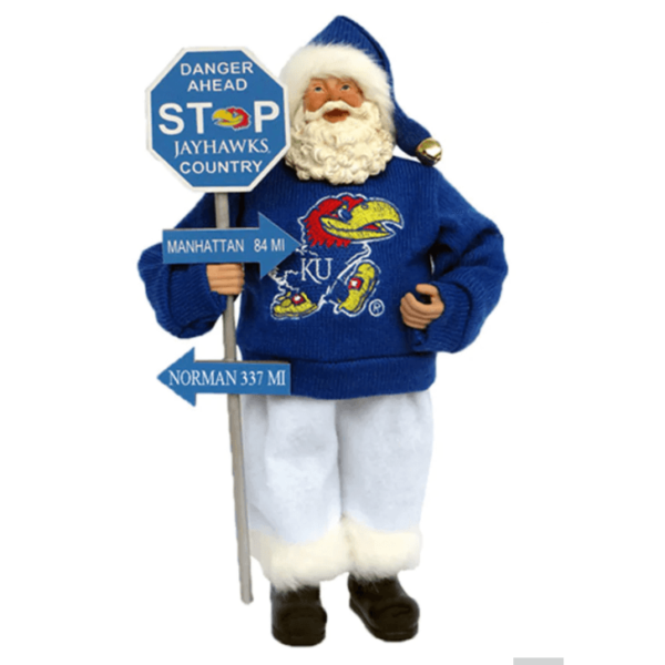 Kansas Santa with sign