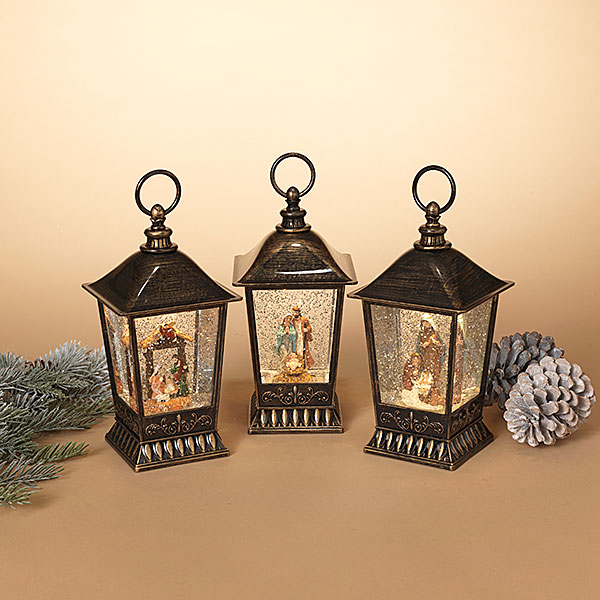 Nativity Water Globe Lanterns