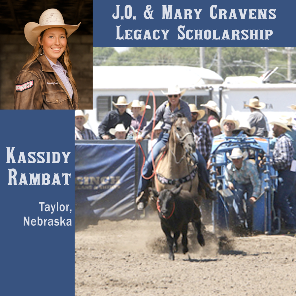 A head and shoulders shot of a young woman in a cowboy hat and an action photo of the young woman in a cowboy hat on horseback roping a calf.